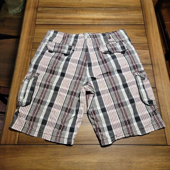 Ecko Unltd Cargo Shorts w/ Draw String Tie White, Black & Red Stripe - Size 38 - Picture 3 of 9